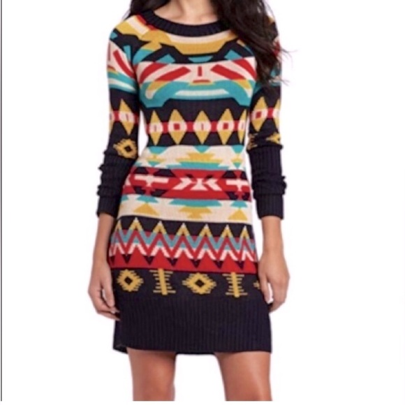 Jessica Simpson Dresses & Skirts - Jessica Simpson Multicolor Geometric Midi Dress XS